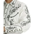 thumbnail image 3 of Scully Men's Floral Embroidered Vintage Long Sleeve Western Shirt, White, Large, 3 of 3