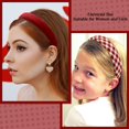 thumbnail image 4 of Paquete de 3 diademas rojas para mujeres y niñas, lindas diademas a cuadros, bandana vintage de los años 70, diadema antideslizante, accesorios para el cabello para niñas, regalos de Navidad y San Val, 4 of 4