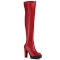 thumbnail image 1 of Unique Bargains Bottes Hautes au-Dessus du Genou à Talons Compensés Épais pour Femmes, 1 of 8