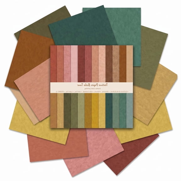 24 Sheets 6" x 6" 96GSM Double-Sided Scrapbook Paper, Boho Colors for DIY Crafts Cards Journals