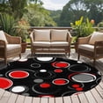thumbnail image 4 of Round Rugs 5Ft, Abstract Black Round Area Rug Washable Indoor Throw Carpet, Modern Geometric Red Grey White Circle Soft Non Slip Circle Rug for Cabinet Bathroom Home Decor Aesthetic, 4 of 8
