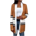 thumbnail image 1 of Chaqueta de Punto de Manga Larga Con Costuras A Rayas de Color Para Mujer Abrigo de Cárdigan de Otoño A Rayas Informal Odeerbi  ODB-6, 1 of 6