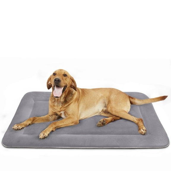 PROCIPE Large Dog Bed Crate Mat 47" Washable Pet Bed Anti-Slip Kennel Pad Purple Grey