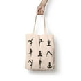 thumbnail image 5 of Yoga Pose Silhouettes Tote 100% Cotton Grocery Tote, Book Tote, Office Tote. Premium Cotton Canvas 15.5" by 19.5 " with 5" Gusset on bottom, 5 of 6