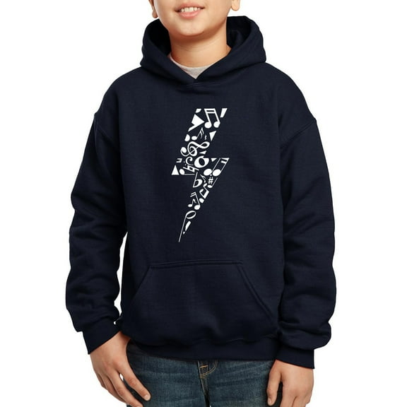 Boy's Word Art Hooded Sweatshirt - Lightning Bolt