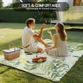 thumbnail image 4 of Green Blue Leaves Outdoor Rug for Patio/Deck/Porch, Non-Slip Large Area Rug 5 x 8 Ft, Summer Botanical Farmhouse Watercolor Leaf Indoor Outdoor Rugs Washable Area Rugs, Camping Rug Carpet Runner, 4 of 8
