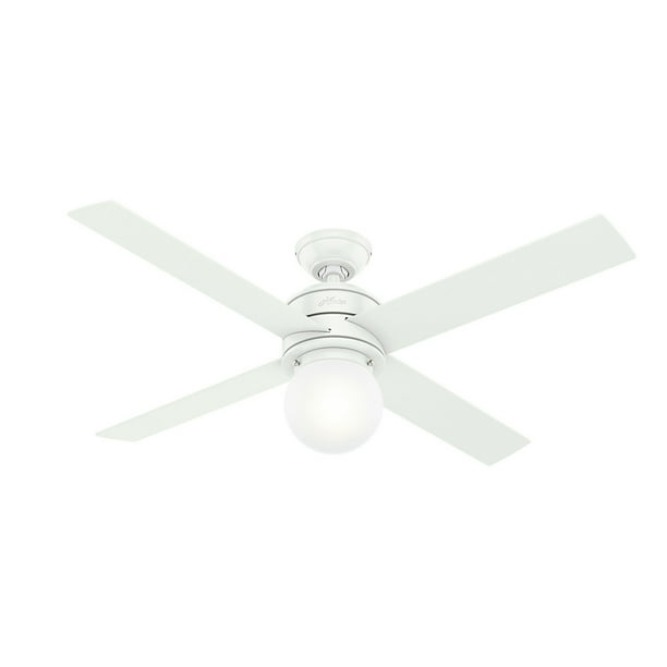 Hunter 52 Hepburn Matte White Ceiling Fan With Light Kit And Wall Control Com Hunter 52 Hepburn Matte White Ceiling, Hunter Douglas Ceiling Fan Light Blinking