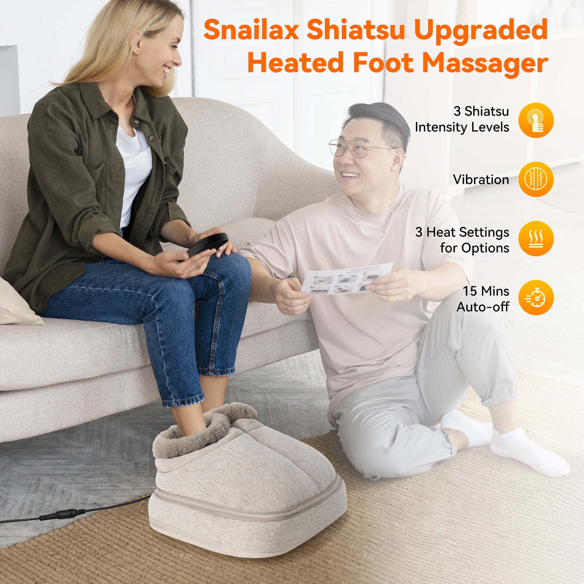 Shiatsu Foot Massager with Heat, Snailax Soothing Foot Warmer for Blood Circulation Gifts