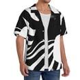 thumbnail image 2 of Pofeuu Abstract Monochrome Profile Print Mens Casual Short Sleeve Shirts Beach Summer Spread Collar Pocket Tops Men's Casual Short-sleeved Shirt-X-Large, 2 of 5