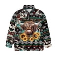 thumbnail image 4 of Uorisanigo Girls Half Zipper Sweatshirts Fall Trendy Retro Highland Cow Aztec Long Sleeve Pullover Top Oversized Girls Crop Sweatshirt Pullover Jackets for Vacation Shopping Exercise Wear, 4 of 7