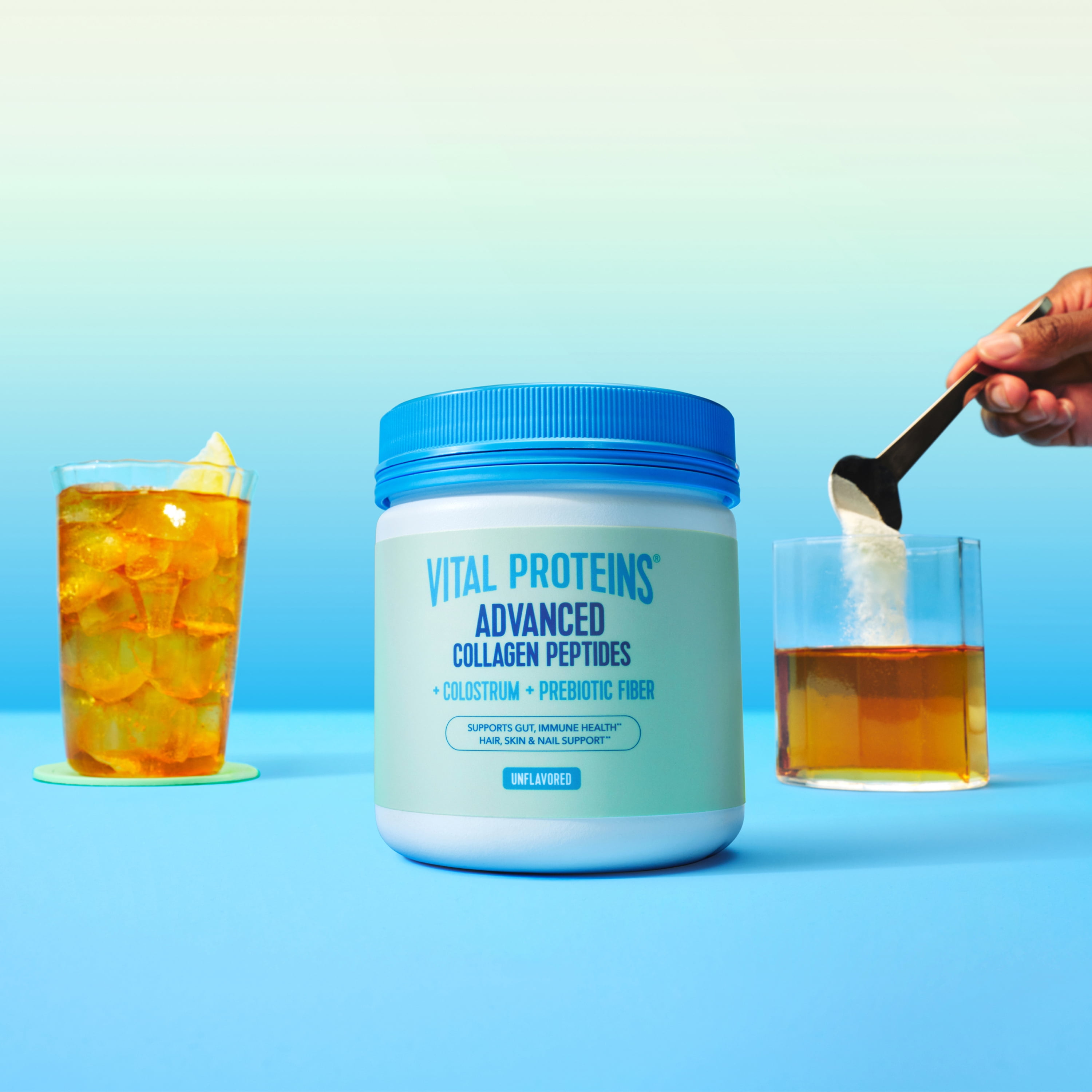 Vital Proteins Advanced Collagen Peptides Plus Colostrum With Fiber Powder, Unflavored, 5oz