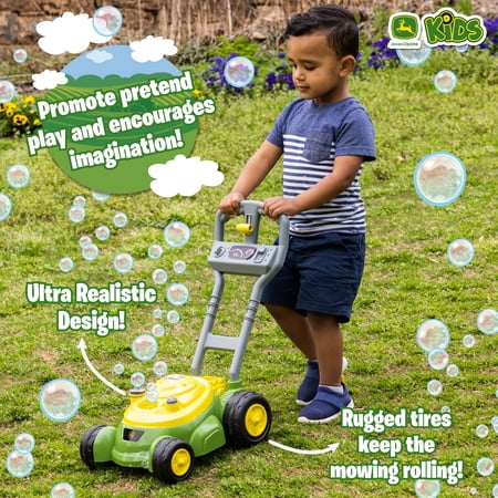 John Deere Bubble-N-Go Toy Lawn Mower Automatic Bubble Machine No Batteries Required Age 3  Years