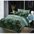 thumbnail image 1 of Ropa de cama verde con diseño degradado, funda nórdica con estampado de mármol, tela de microfibra para un fácil cuidado, 1 of 5