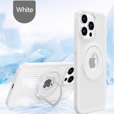 Decase with Magnetic Invisible Stand Case for iPhone 13 Pro,Military Drop Protection Compatible with MagSafe Shockproof Slim Matte Ring Phone Cases for Men Women for iPhone 13 Pro,White