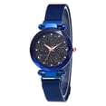 thumbnail image 1 of Matsuzay Reloj magnético de cielo estrellado para mujer, reloj de lujo para mujer, reloj de cuarzo con diamantes a la moda para mujer Relojes inteligentes azul, 1 of 6