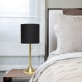 thumbnail image 3 of Creekwood Home 21.25" Modern Glam Table Lamp, Gold Base With Black Shade, Stylish Lighting For Bedroom, Living Room, Or Entryway, 3 of 5