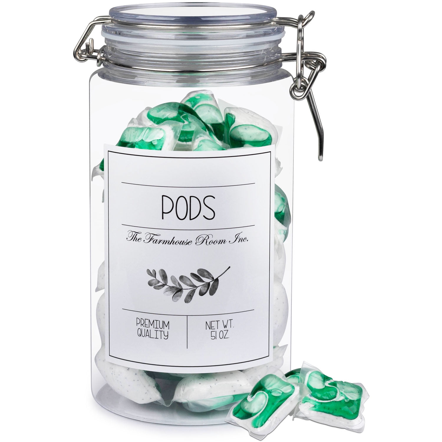 The Farmhouse Room Inc. Laundry Pods Holder Organizer with Lid BPA Free