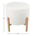 thumbnail image 6 of Lavish Home 16-inch Round Ottoman with Removable Top for Storage (White), 6 of 13