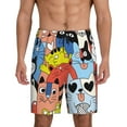 thumbnail image 1 of Balery Funny Cats Pantalones cortos de pijama de punto de algodón para hombre con cinturilla y bolsillos-Medium, 1 of 6