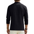 thumbnail image 6 of Dolkfu Mens Shirts Casual Long Sleeve Linen Polos Button Collared Regular Fit Mens Tees XL, 6 of 9