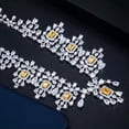 thumbnail image 4 of Yellow Topaz CZ Flower Drop Necklace Earrings Jewelry Sets for Wedding Banquet, 4 of 7