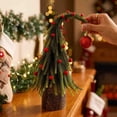 thumbnail image 5 of AUNVITO Crooked Neck Mini Christmas Tree Tabletop Decoration Tiny Tilted Tree Figurine for Home Office Mantel Holiday Party Decoration, 5 of 6