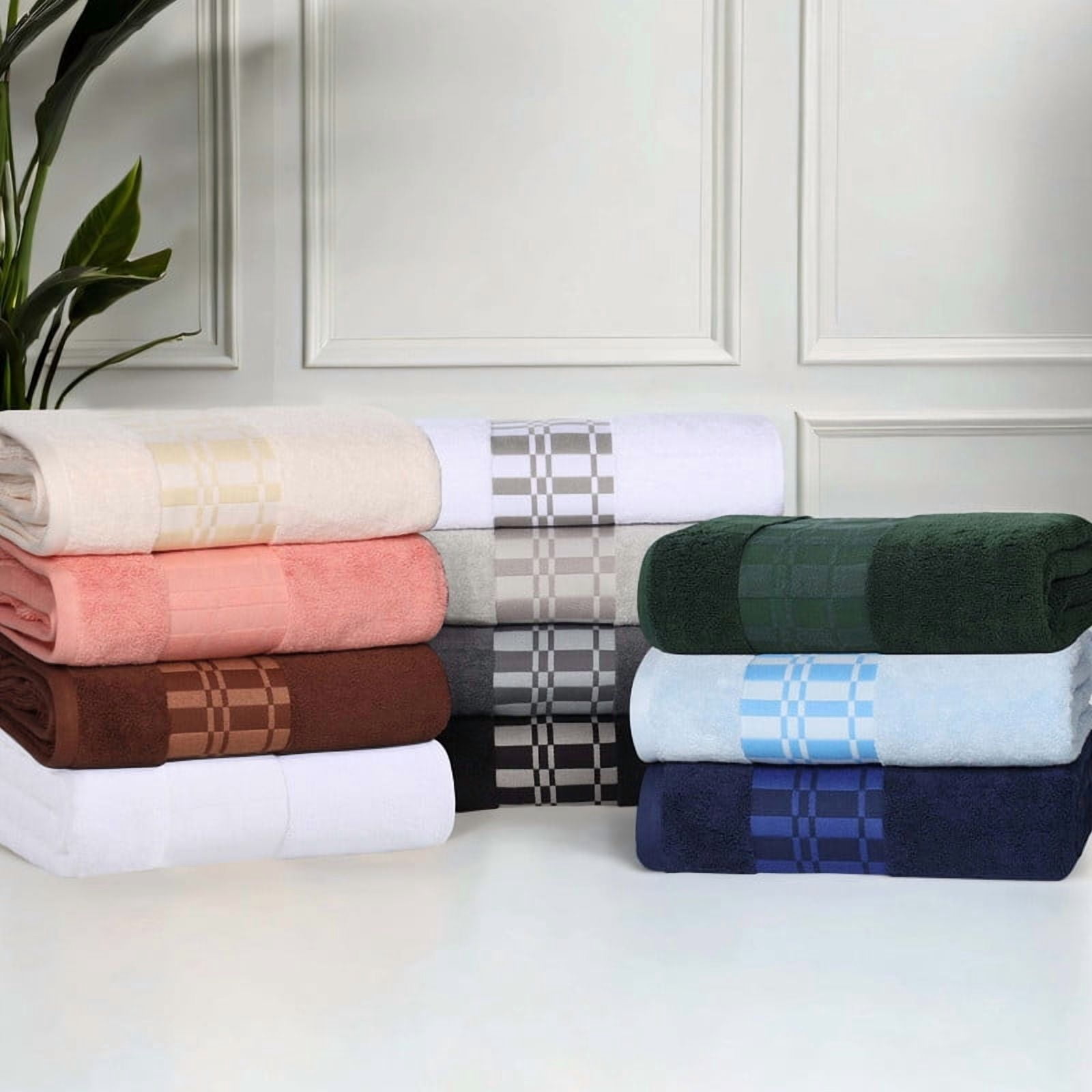 Superior Larissa Cotton Embroidered Bath Towel Set of 4, Chrome