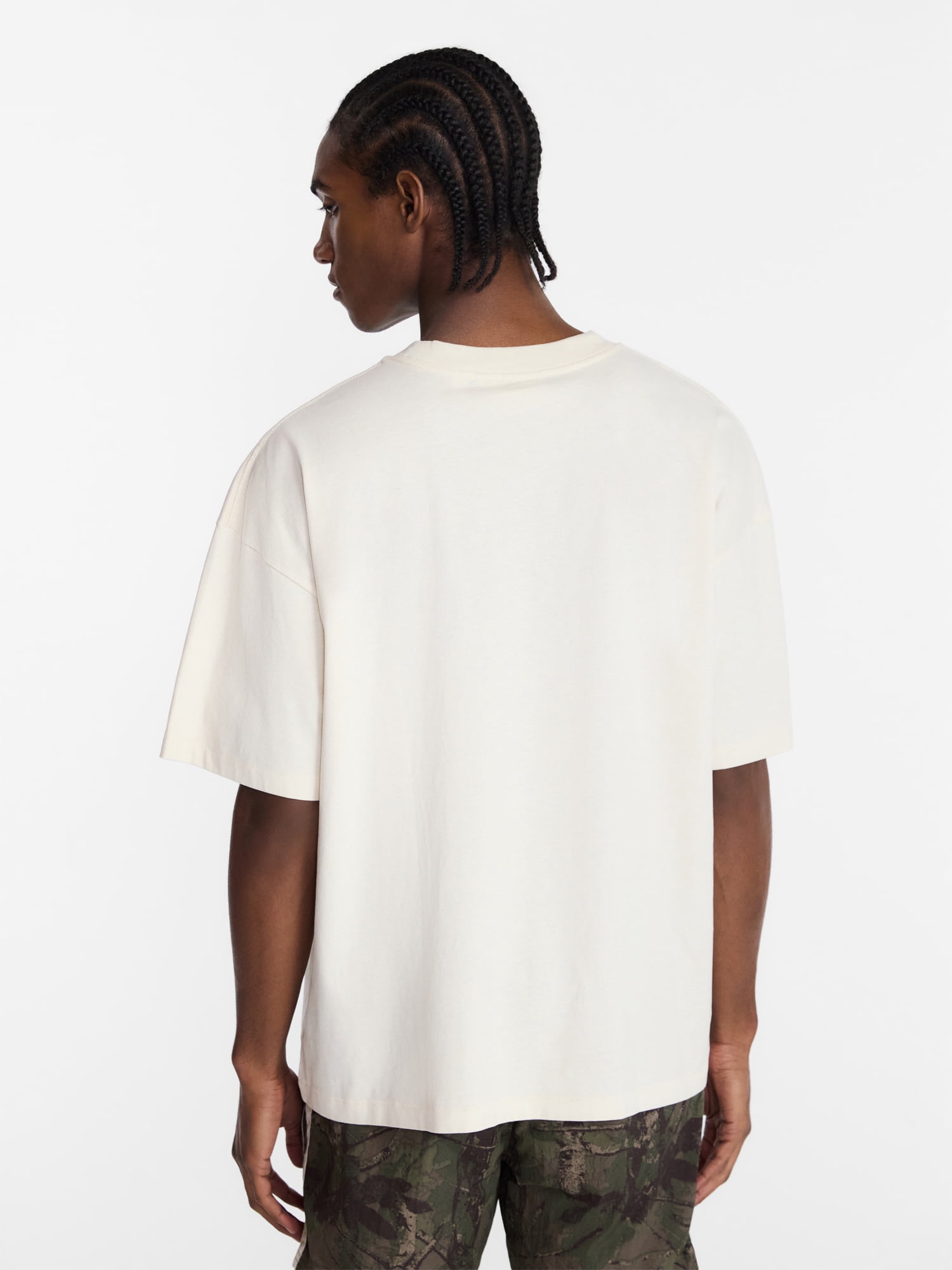 No Boundaries Men's Oversized Boxy Tee with Short Sleeves, XS-4XLT