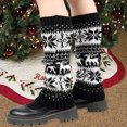 thumbnail image 2 of SLYNSHome Christmas Leg Warmers for Women,15.3X5.5Inch Holiday Sweater Leg Warmers Christmas Stockings Ornaments Xmas Boot Cuffs Long Socks for Dance Yoga Party Decoration (Black), 2 of 6