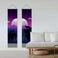 thumbnail image 4 of 1set Pack of 2 Blood Moon Wolf Howl Tapestries Blood Moon Vertical Tapestry Mystical Wolf Tassel Tapestry Wall Hanging for Bedroom Living Room Home 13 x 51 Inch Colorful, 4 of 9