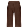 thumbnail image 5 of Unisex Solid Color Baggy Cotton Drawstring Pants - Elastic Waist Quarter Pants with Pockets, 5 of 5