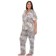 thumbnail image 3 of White Mark Women's Tropical Short Sleeve Button-Down Pajama Set, 3 of 5
