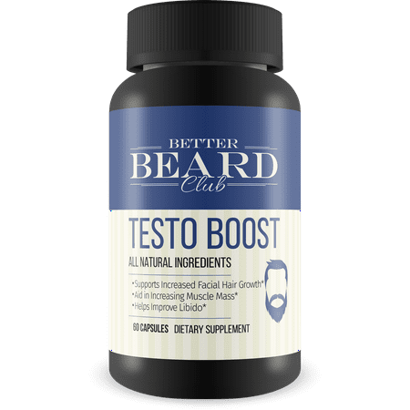Better Beard Club- Testo-Boost- All Natural Ingredients- Supports Increased Facial Hair Growth, Aid in Increasing Muscle Mass