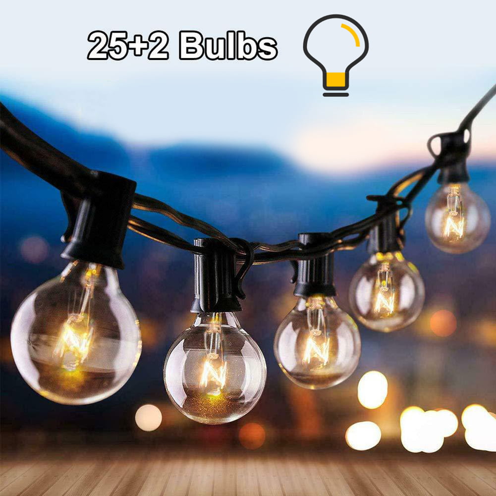 25 Bulbs Lighting String G40 Replacement Bulb 5W E12 Candelabra warm white 7.6M