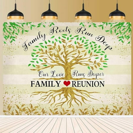 Family Reunion Backdrop Family Tree Leaves Family Members Our Roots Run Deep Photography Background Family Gathering Party Decoration Supplies Banner