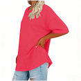 thumbnail image 2 of Ytndtr Women's Plus Size Top Round Neck Elbow-Length Sleeved Summer T-Shirt, 2 of 7