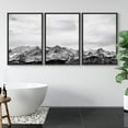 thumbnail image 2 of PixonSign Canvas Print Wall Art Set Mountain Ranges Under Bright White Sky Nature Wilderness Photography Realism Southwest Landscape Ultra Black and White for Living Room, Bedroom, Office - 16"x24"x3, 2 of 5