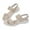 Beige, variant on ELABCH Sandals for Women Summer Flats Sandals Leather Leisure Adhesive Band Sandals Beige Size 5.5