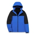 thumbnail image 3 of Timoontee Men's 3 in 1 Rain Jacket Outdoor Hiking Windbreaker Casual Comfy Fleece Jacket Coat Color Block Full Zip Coats Warm Winter Outerwear Blue XL, 3 of 5