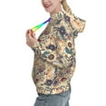 thumbnail image 2 of Picia Floral With Birds Pattern Casual Women's Hoodie, Hooded Sweatshirt with Kangaroo Pocket, Comfortable Pullover with Eye-catching Drawstrings-Medium, 2 of 7