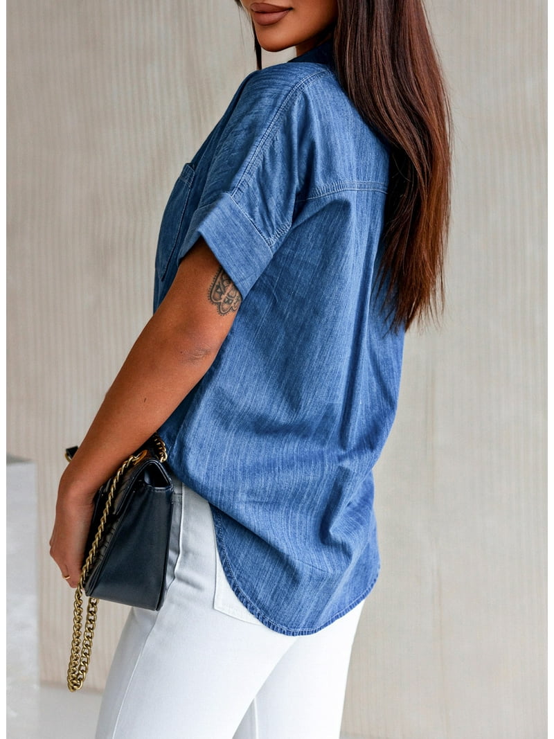 売れ筋商品|||ペペジーンズ シャツ レディース トップス BLOSSOM - Button-down blouse - blue denim KOBE LETTUCE ジャケット デニムシャツ レディース トップス 春