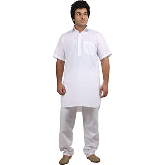 Royal Men's Cotton Kurta Pyjama Set (ROYAL_123_White_X-Large)