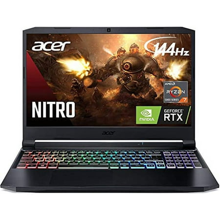 Acer Nitro 5 15.6 FHD IPS Display Gaming Laptop | AMD Ryzen 7 5800H Octa-Core | NVIDIA GeForce RTX 3060 | 16GB RAM | 512GB SSD Black 15-15.99 inches