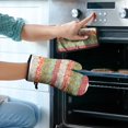 thumbnail image 2 of Pioneer Flower Kitchen Oven Mitt and Pot Holder Sets 4 Pcs for Baking, Cooking and Grilling, Heat Resistant Up To 392 °F, 2 of 7