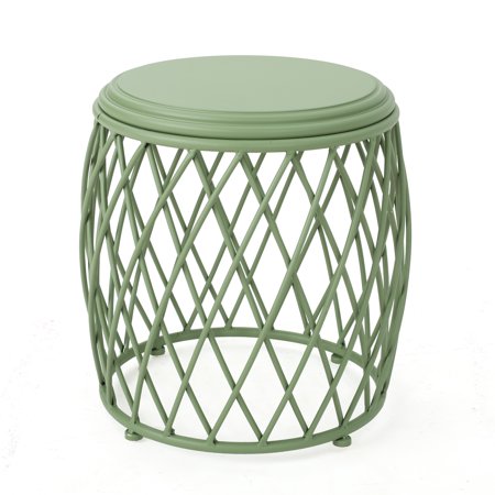 table round alameda Matte Outdoor Lattice Table, Side Alameda 15 Inch Iron