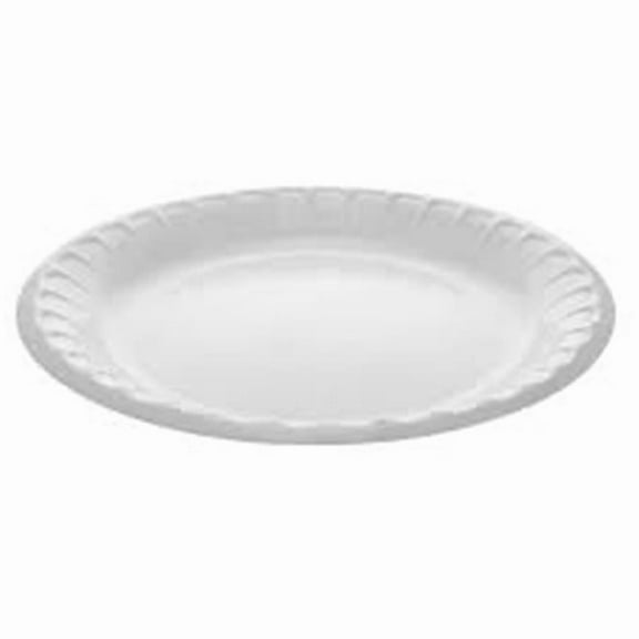 9 in. Laminated Foam Dinnerware 1-Compartment Plate, Black