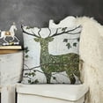 thumbnail image 2 of SHANXI Throw Pillow Cushion Cover, Leave Greenery Garden Celebration, Decorative Square Accent Pillow Case, Green Brown White 22x22in, 2 of 5