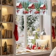 thumbnail image 3 of Christmas Red Barn Truck Valances for Windows, 42 x 18in, Snowman Xmas Tree Snowflake Cardinal Rod Pocket Kitchen Valance Curtain Light Filtering Window Treatments for Living Room Bedroom, 1 Panel, 3 of 7