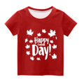 thumbnail image 3 of AJTQTH Canada Day Tees for Girls Boys Unisex Cute Maple Novelty Printed Tshirts Summer Casual Short-Sleeve Crewneck Tops Shirts Blouses Outfits Clothes for Holiday Gift Red 5 Years, 3 of 3