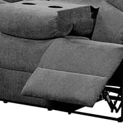 Kalen Gray Chenille Sofa w/ Drop Down Table